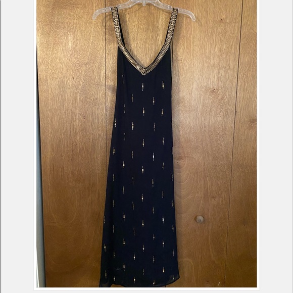 New Adventures Black Sequin Beaded Backless Dress - Picture 5 of 7